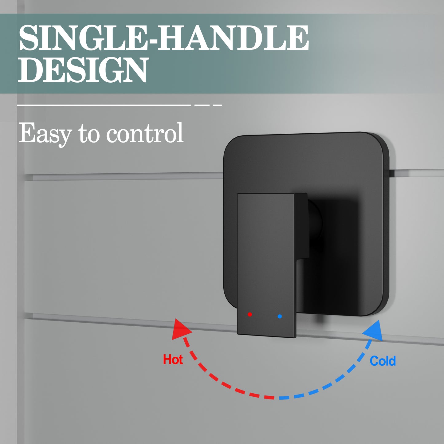 Holispa Shower Faucet Set, Black Shower Faucet with 8-Inch Rainfall Shower Head, Single-Handle Shower Trim Kit Included Shower Valve, Matte Black