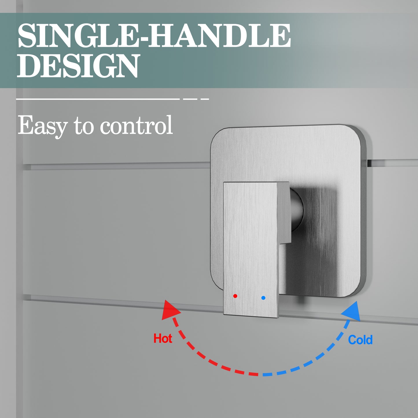 Holispa Shower Faucet Set, Brushed Nickel Shower Faucet with 8-Inch Rainfall Shower Head, Single-Handle Shower Trim Kit Included Shower Valve, Brushed Nickel