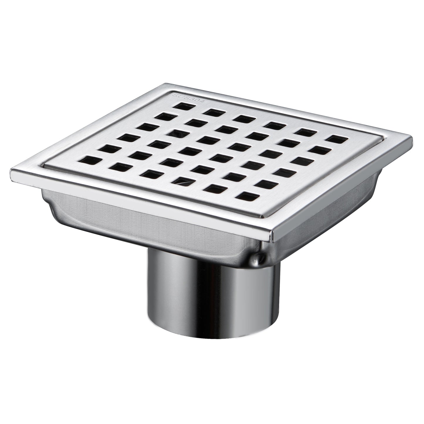 HoliSpa Strainers for plumbing drains, 6-Inch Linear Shower Drain with Removable Grate, Professional Brushed 304 Stainless Steel Rectangle Shower Floor Drain Manufacturer,Floor Shower Drain with Hair Strainer, Brushed Nickel