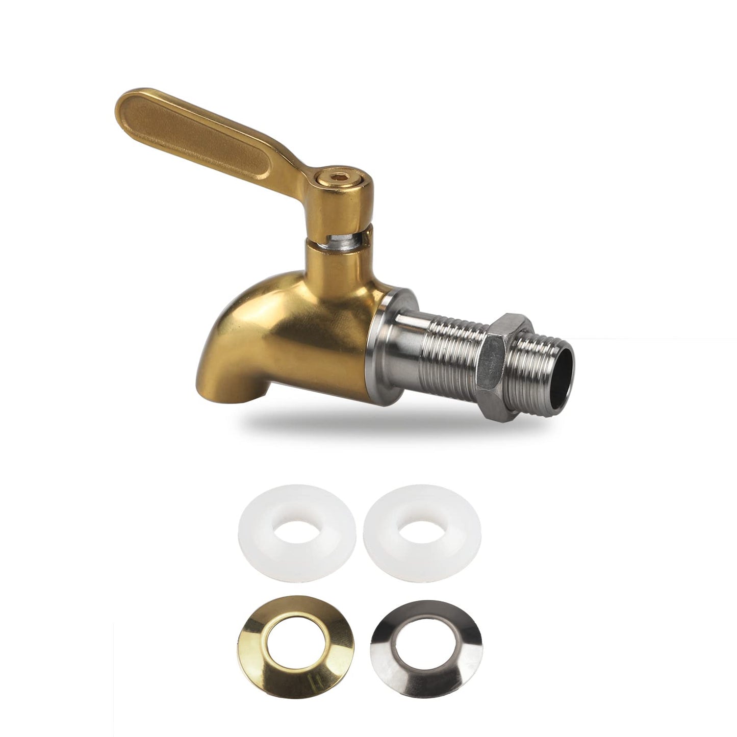 HoliSpa Spigots Gold Stainless Steel Faucet for Water Dispenser Glass Jar Replacement Tap