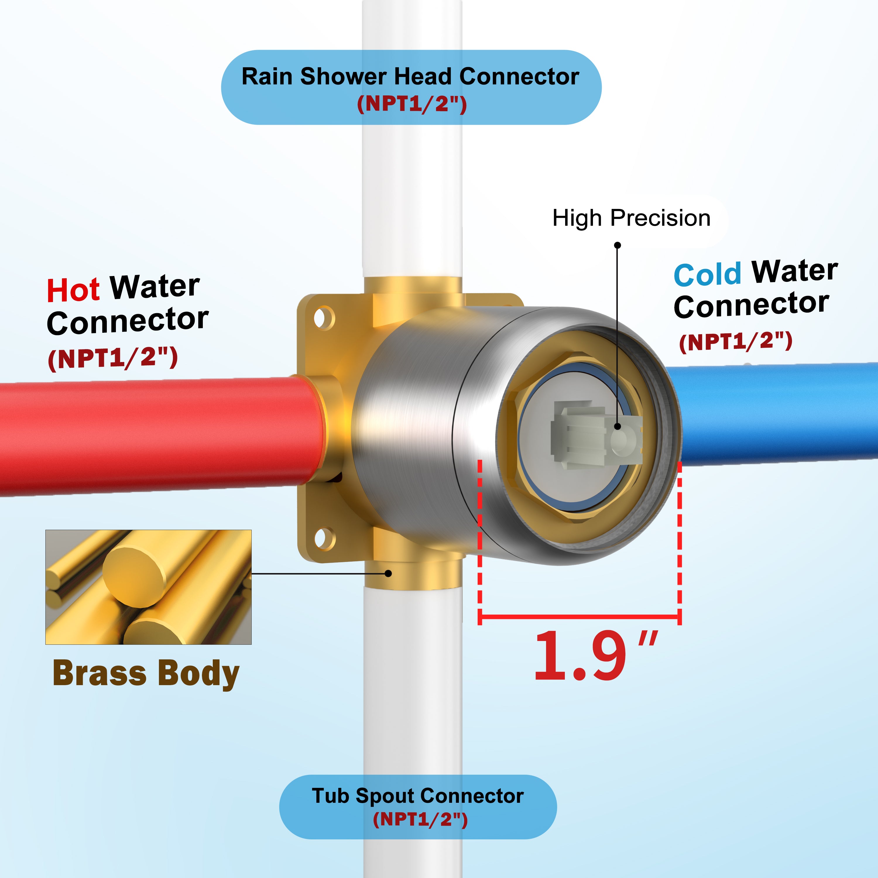 Holispa Brushed Nickel outlet Shower Faucet Tub