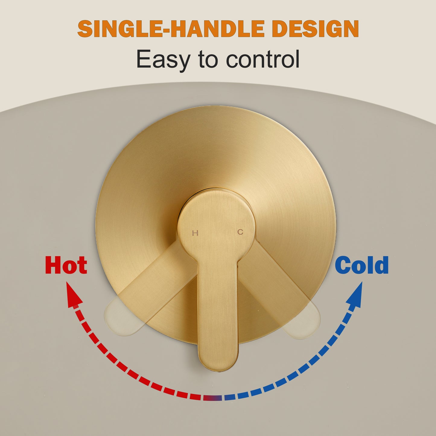 Holispa Tub Shower Faucet, Gold Shower Faucet Set with 8-Inch Rainfall Shower Head and Tub Spout, Shower Tub Faucet Set Complete (Included Shower Valve), Tub Shower Trim Kit, Brushed Gold